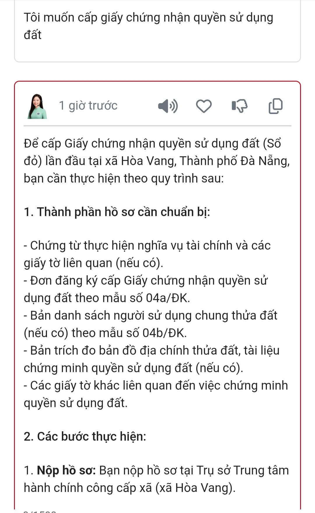 AI hướng dẫn người dân thực hiện thủ tục hành chính rất cụ thể. AI hướng dẫn người dân thực hiện thủ tục hành chính rất cụ thể.