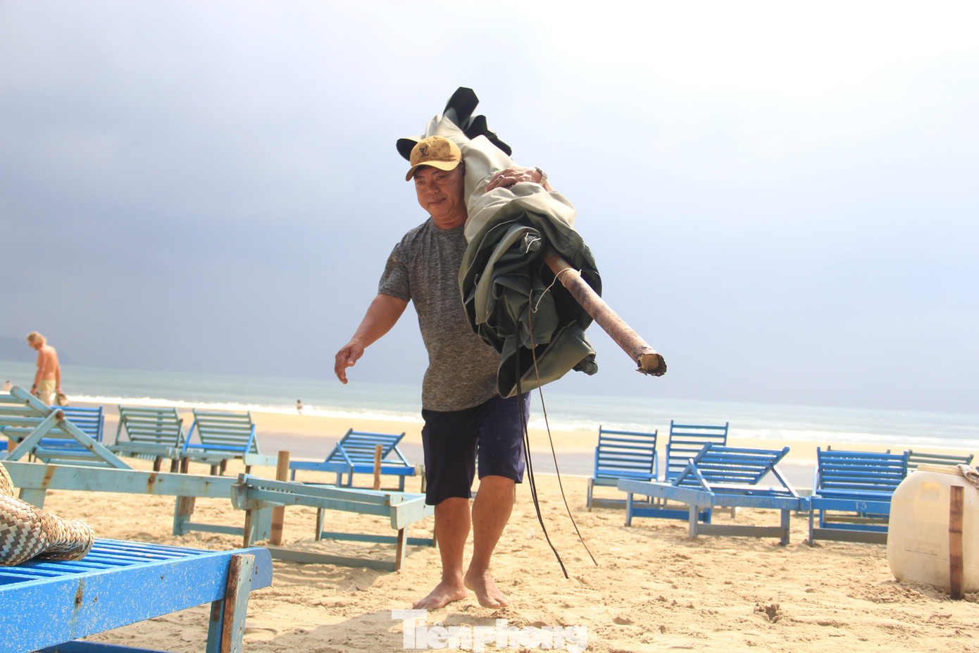 Sau đó vác lên bờ để chuyển về nhà.