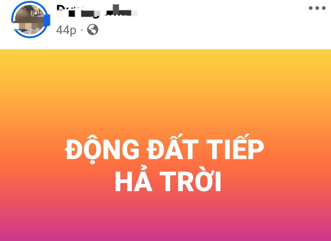 Người dân Đà Nẵng chia sẻ trên mạng xã hội khi chịu ảnh hưởng động đất. Người dân Đà Nẵng chia sẻ trên mạng xã hội khi chịu ảnh hưởng động đất.