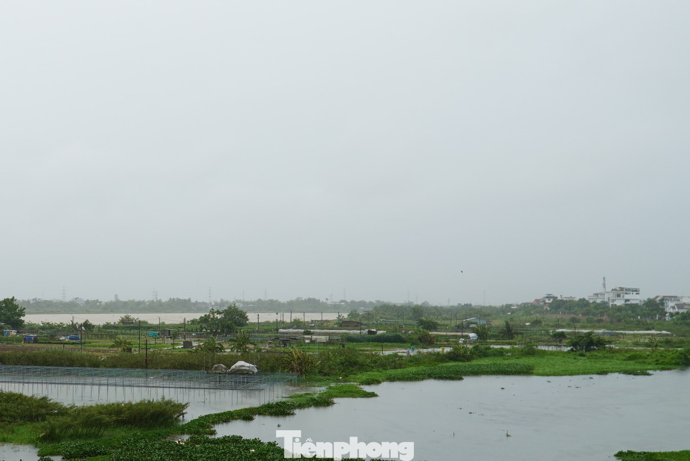 Người dân xót của, đi gỡ lại lưới, ống, nông cụ đem về. Ảnh: Thanh Hiền.