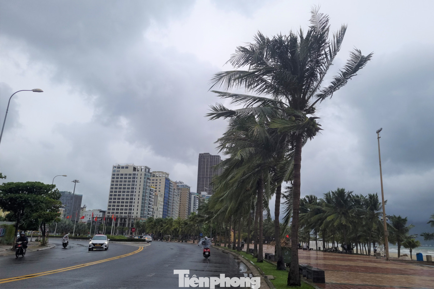 Theo Đài khí tượng thủy văn khu vực Trung Trung Bộ, từ sáng 19/9, các quận Sơn Trà, Ngũ Hành Sơn, Liên Chiểu, Cẩm Lệ, Thanh Khê, Hải Châu có gió mạnh lên cấp 6-7, vùng gần tâm bão đi qua có gió cấp 7-8, giật cấp 9-10. Ảnh: Thanh Hiền. Theo Đài khí tượng thủy văn khu vực Trung Trung Bộ, từ sáng 19/9, các quận Sơn Trà, Ngũ Hành Sơn, Liên Chiểu, Cẩm Lệ, Thanh Khê, Hải Châu có gió mạnh lên cấp 6-7, vùng gần tâm bão đi qua có gió cấp 7-8, giật cấp 9-10. Ảnh: Thanh Hiền.