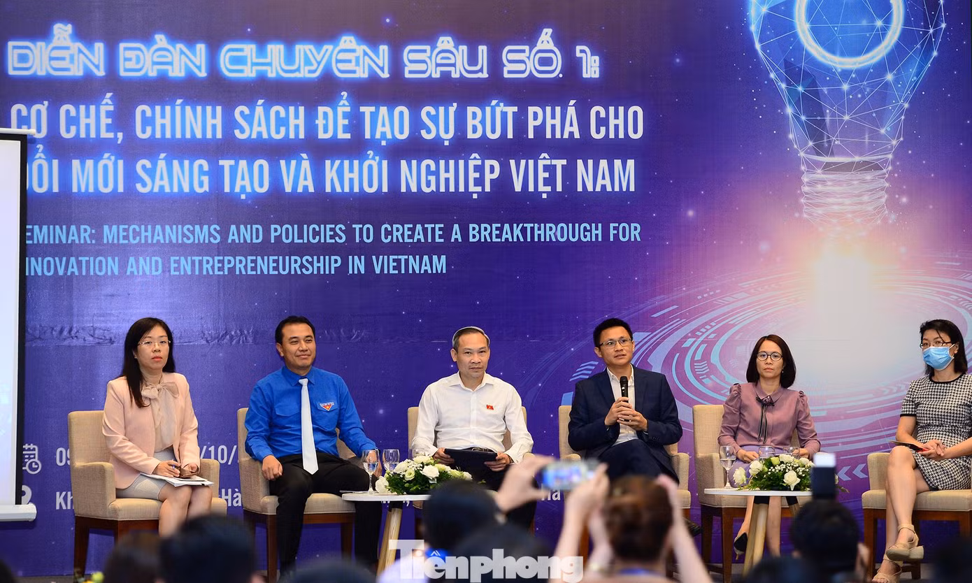Tại chương trình đã có nhiều ý kiến trao đổi, thảo luận cơ chế, chính sách để tạo sự bứt phá cho đổi mới sáng tạo và khởi nghiệp Việt Nam. Ảnh: Xuân Tùng