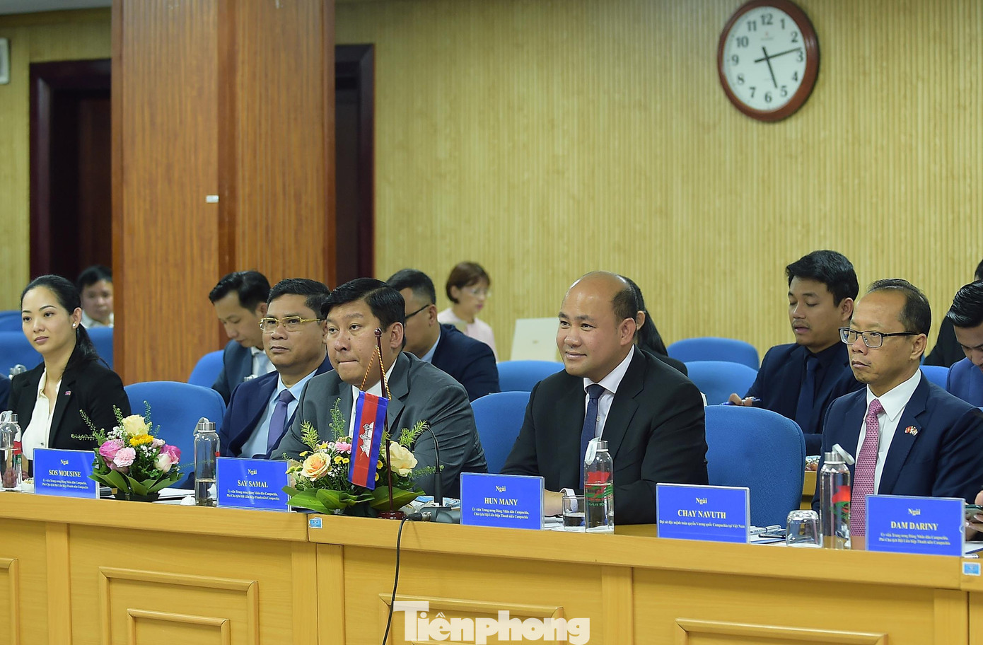 Đoàn đại biểu Campuchia tại buổi tiếp. Ảnh: Xuân Tùng