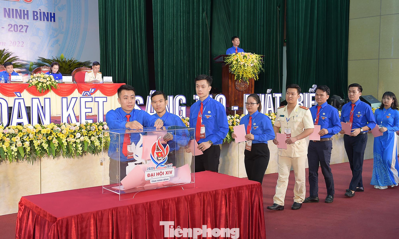 Các đại biểu bỏ phiếu bầu cử Ban Chấp hành Tỉnh Đoàn Ninh Bình khóa XIV. Ảnh: Xuân Tùng Các đại biểu bỏ phiếu bầu cử Ban Chấp hành Tỉnh Đoàn Ninh Bình khóa XIV. Ảnh: Xuân Tùng