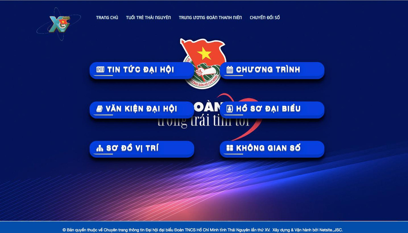 Trang thông tin Đại hội. (Ảnh chụp màn hình)