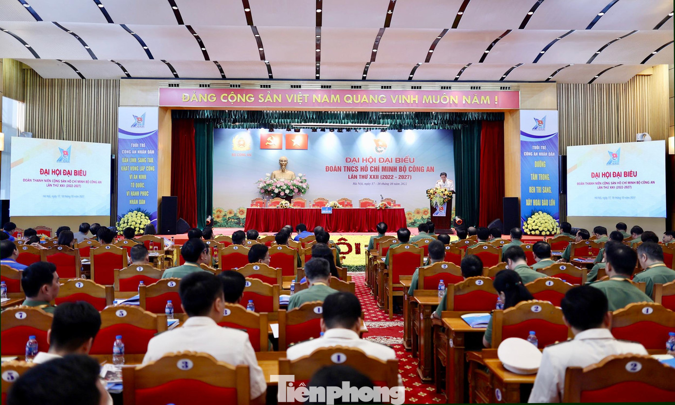 Phiên trọng thể Đại hội đại biểu Đoàn TNCS Hồ Chí Minh Bộ Công an lần thứ XXII. Ảnh: Như Ý