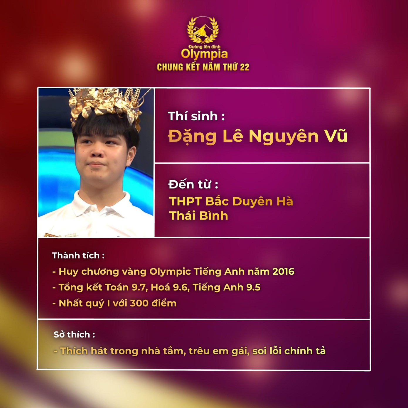 Ảnh: FB Đường lên đỉnh Olympia Ảnh: FB Đường lên đỉnh Olympia