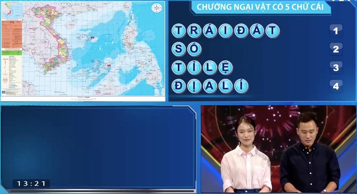 Chí Kiệt nhanh chóng giải được từ khóa Vượt chướng ngại vật là "Bản đồ" Chí Kiệt nhanh chóng giải được từ khóa Vượt chướng ngại vật là "Bản đồ"