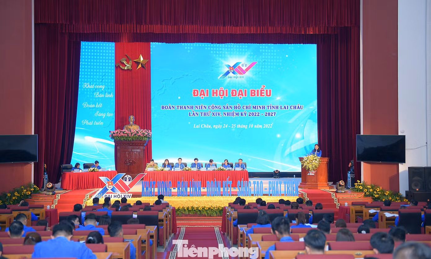Phiên thứ nhất Đại hội Đoàn tỉnh Lai Châu lần thứ XIV. Ảnh: Xuân Tùng