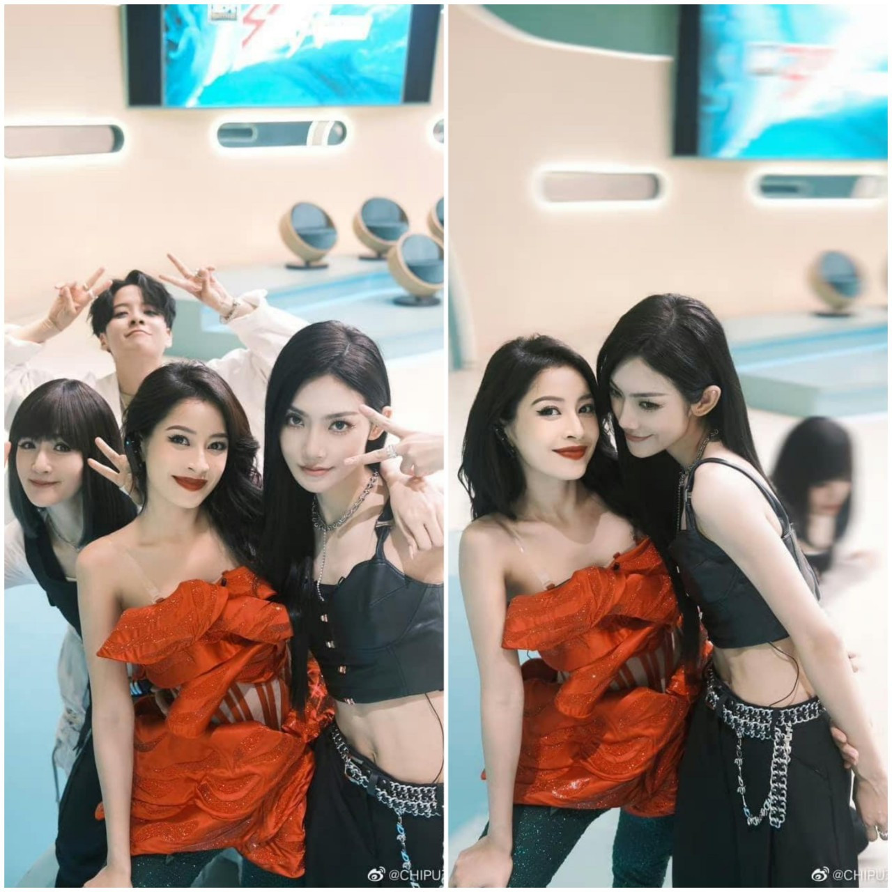 Chi Pu chung khung hình với loạt sao nổi tiếng châu Á như Tạ Na, Amber, Tăng Khả Ny.