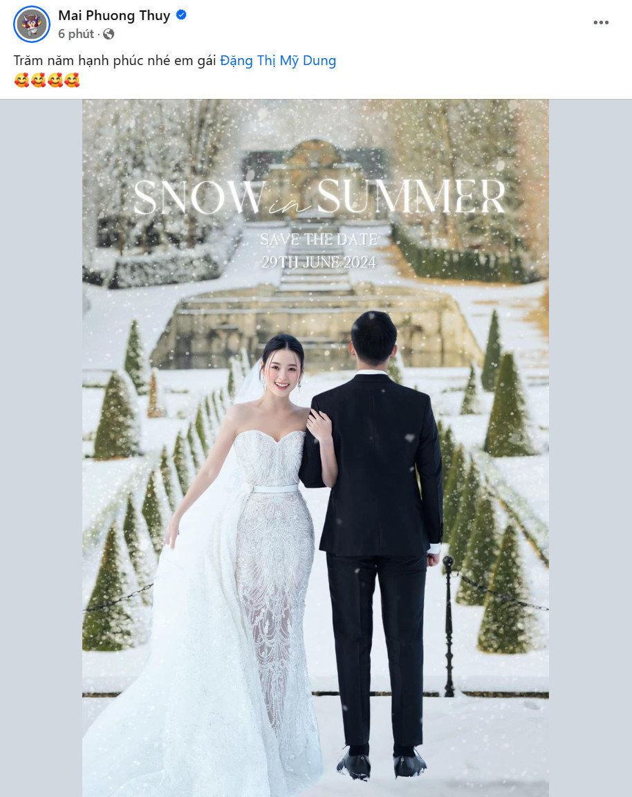 Hoa hậu Mai Phương Thúy khó có thể bỏ lỡ dịp trọng đại này của Midu.