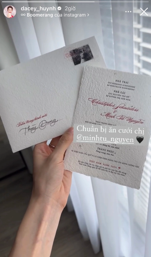 Á hậu Thùy Dung xác nhận sẽ tham dự đám cưới của siêu mẫu Minh Tú.