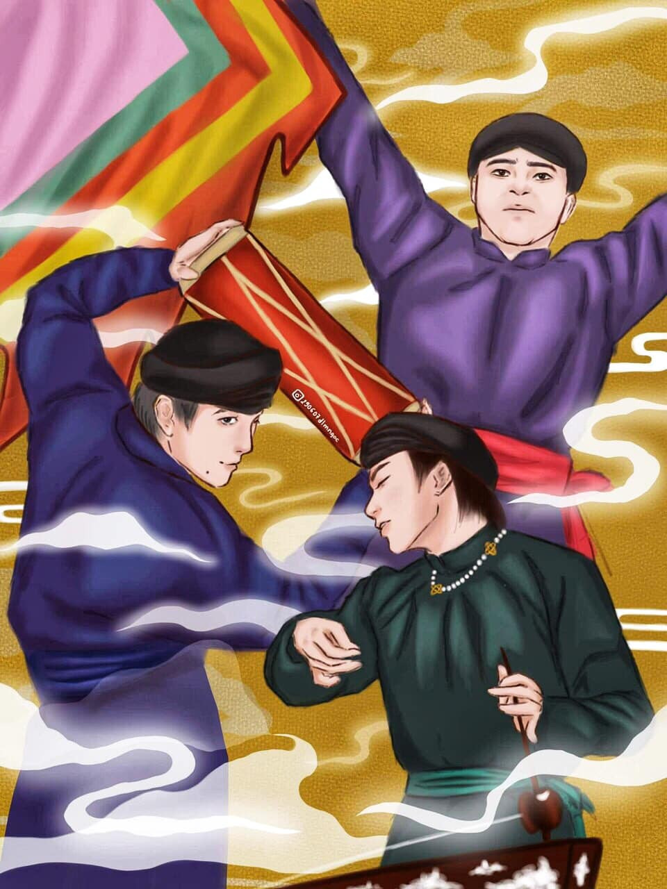 Màn trình diễn Trống cơm được khán giả thi nhau vẽ tranh cổ động. Màn trình diễn Trống cơm được khán giả thi nhau vẽ tranh cổ động.