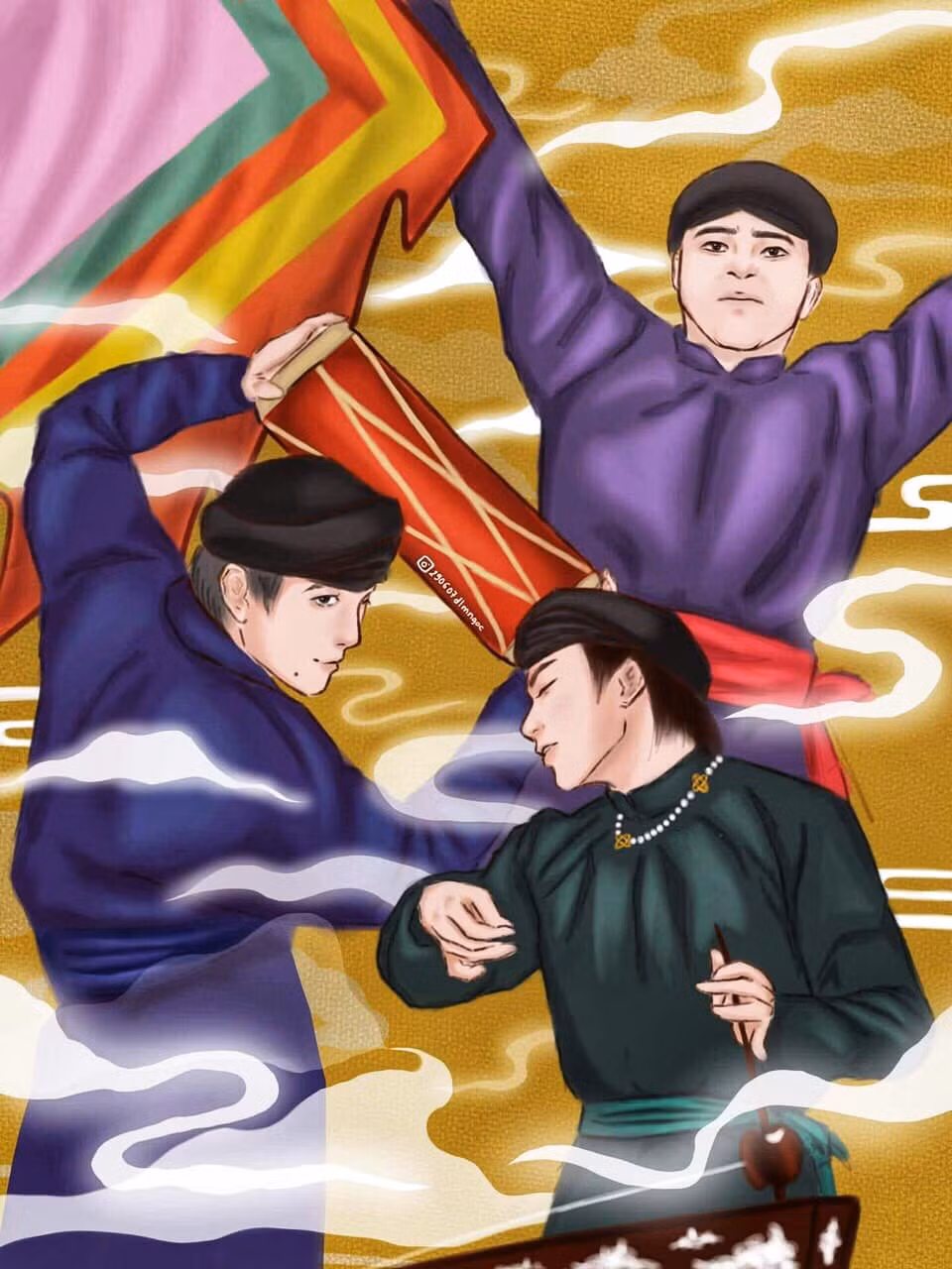 Màn trình diễn Trống cơm được khán giả thi nhau vẽ tranh cổ động.