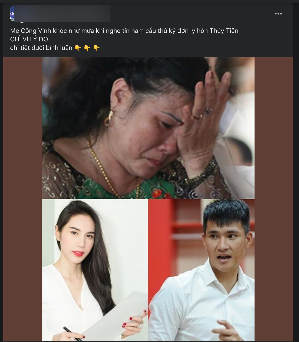 Những ngày qua, nhiều trang tin, hội nhóm dùng hình ảnh vợ chồng Thủy Tiên, mẹ Công Vinh, để tiêu đề gây sốc câu tương tác.