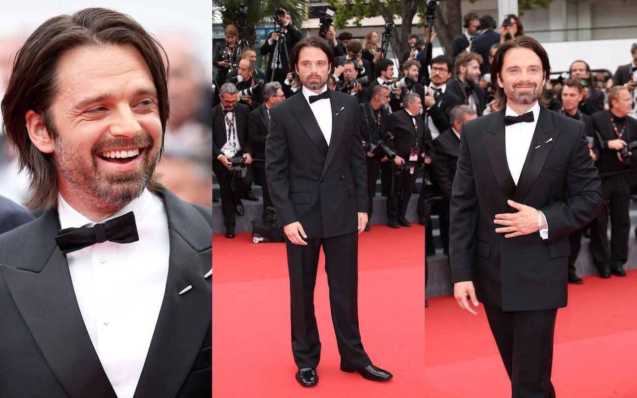 Nam diễn viên Sebastian Stan phong độ trong bộ tuxedo với áo khoác trang trí trâm cài, món đồ không thể thiếu trong tủ quần áo nam giới mùa này. Nam diễn viên Sebastian Stan phong độ trong bộ tuxedo với áo khoác trang trí trâm cài, món đồ không thể thiếu trong tủ quần áo nam giới mùa này.