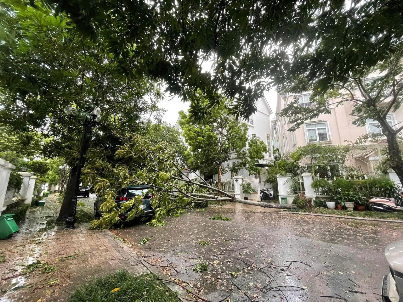 Bão qua, ca sĩ Nguyễn Trần Trung Quân chia sẻ quang cảnh nhà ở Hà Nội.