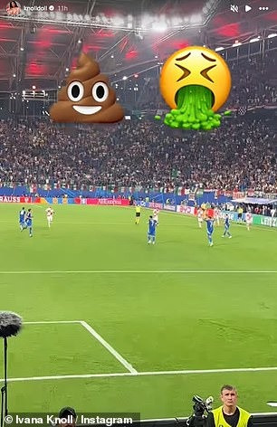 Bài đăng của Ivana Knoll trên Story Instagram gây tranh cãi sau khi Croatia hòa Italy. Kết quả này khiến tuyển Croatia bị loại khỏi Euro 2024. Bài đăng của Ivana Knoll trên Story Instagram gây tranh cãi sau khi Croatia hòa Italy. Kết quả này khiến tuyển Croatia bị loại khỏi Euro 2024.