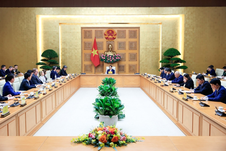 Thủ tướng nhận định Quan hệ Đối tác Chiến lược Toàn diện Việt Nam - Hoa Kỳ sau 1 năm thiết lập tiếp tục phát triển đi vào chiều sâu, thực chất. Ảnh: VGP/Nhật Bắc.