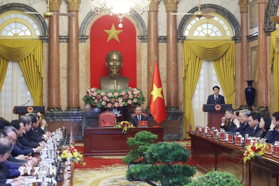 Chủ tịch nước Lương Cường phát biểu. Ảnh: Lâm Khánh/TTXVN. Chủ tịch nước Lương Cường phát biểu. Ảnh: Lâm Khánh/TTXVN.