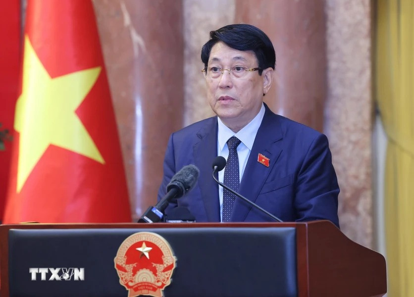 Chủ tịch nước Lương Cường phát biểu. Ảnh: Lâm Khánh/TTXVN. Chủ tịch nước Lương Cường phát biểu. Ảnh: Lâm Khánh/TTXVN.