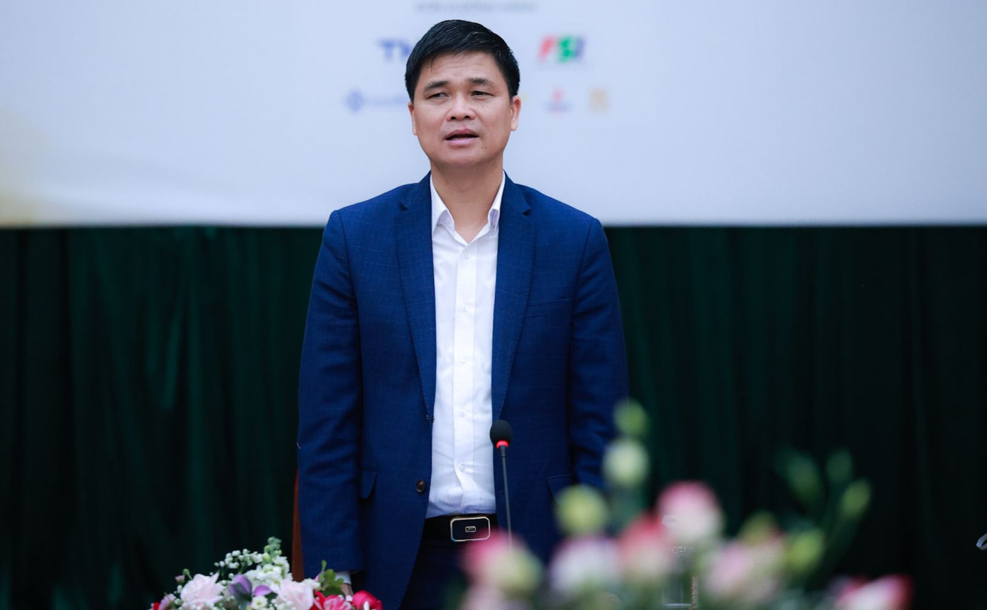 Ông Ngọ Duy Hiểu - Phó Chủ tịch Tổng Liên đoàn Lao động Việt Nam, Trưởng ban Chỉ đạo cuộc thi phát biểu. Ảnh: Hải Nguyễn.