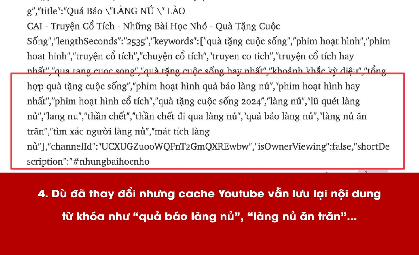 Bằng chứng kênh YouTube Những Bài Học Nhỏ câu view phản cảm về Làng Nủ, đồng thời lấp liếm xóa bằng chứng đã được ghi lại. Ảnh: Viên Hồng Quang. Bằng chứng kênh YouTube Những Bài Học Nhỏ câu view phản cảm về Làng Nủ, đồng thời lấp liếm xóa bằng chứng đã được ghi lại. Ảnh: Viên Hồng Quang.