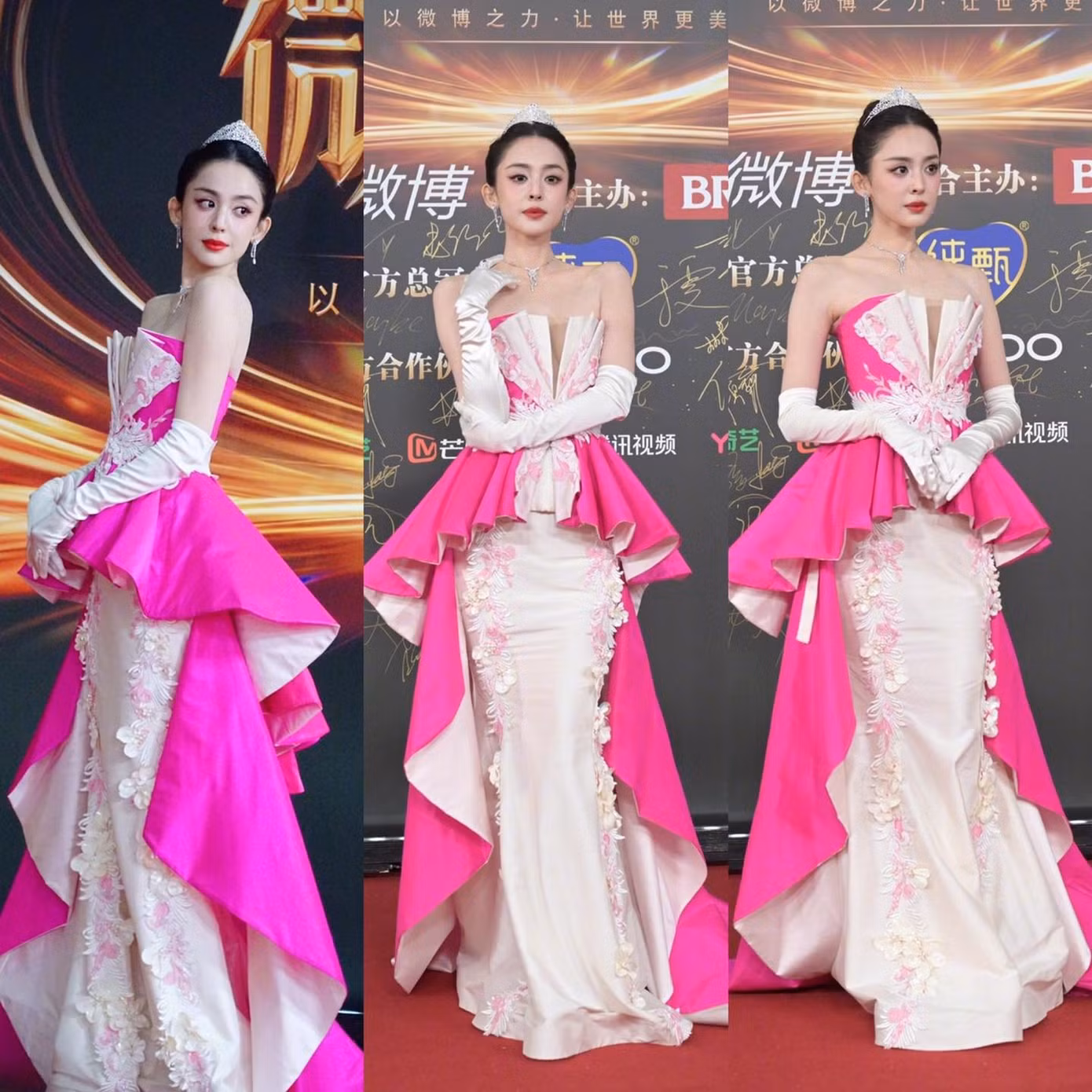 Tạo dấu ấn trên thảm đỏ, Cổ Lực Na Trát nổi bật với váy đuôi cá kết hợp cùng tà xếp tầng màu hồng neon. Tạo hình gây tranh cãi, nhiều bình luận đánh giá bộ đồ sến sẩm, một số khác nói trang phục tuy màu mè nhưng có điểm nhấn, khiến Na Trát gây chú ý hơn hẳn. Tạo dấu ấn trên thảm đỏ, Cổ Lực Na Trát nổi bật với váy đuôi cá kết hợp cùng tà xếp tầng màu hồng neon. Tạo hình gây tranh cãi, nhiều bình luận đánh giá bộ đồ sến sẩm, một số khác nói trang phục tuy màu mè nhưng có điểm nhấn, khiến Na Trát gây chú ý hơn hẳn.