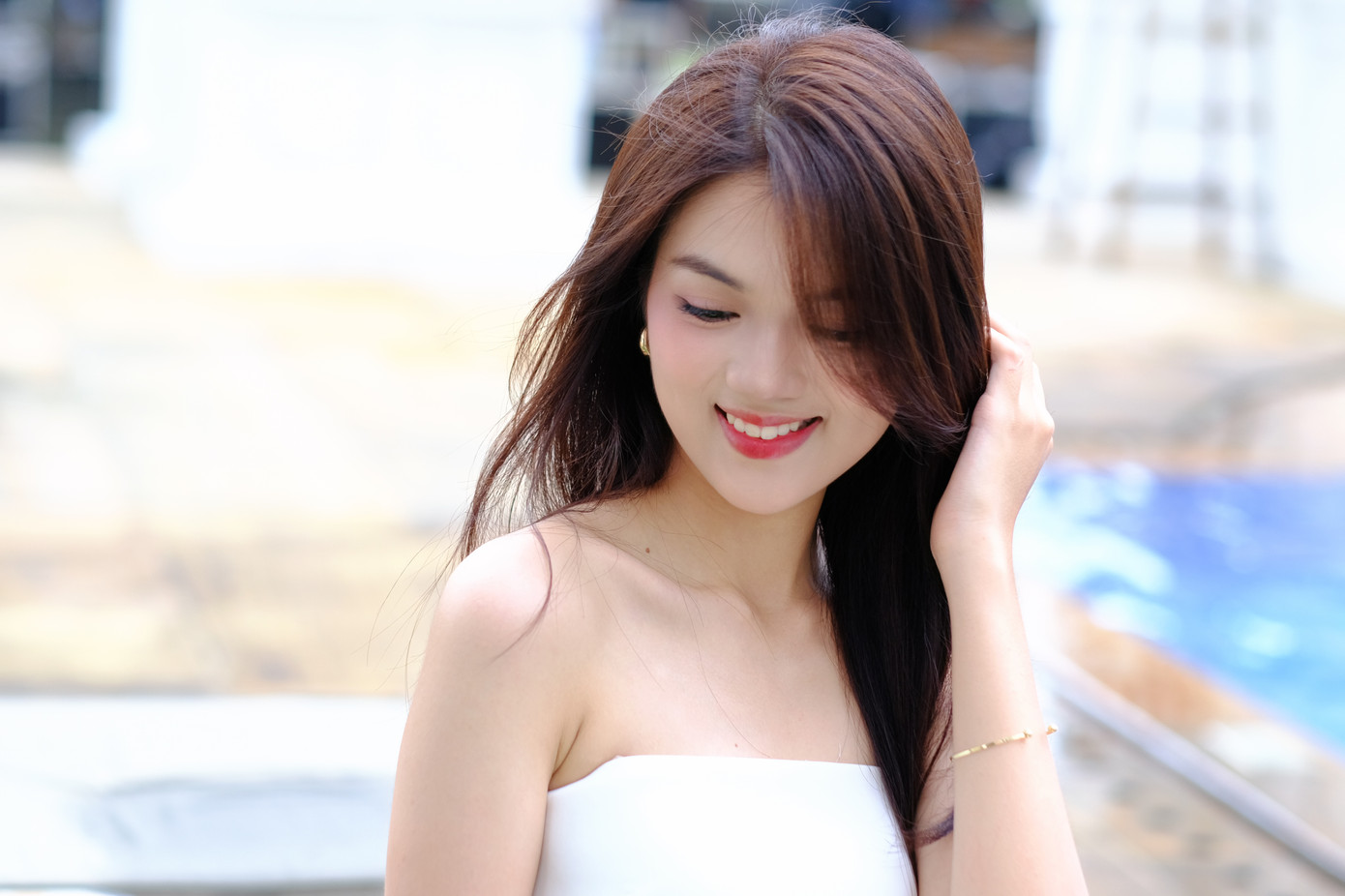 Thí sinh Trần Minh Thu mong chờ sân khấu diễn cùng Hồ Ngọc Hà, Lệ Quyên. Ảnh: Hà Trang.