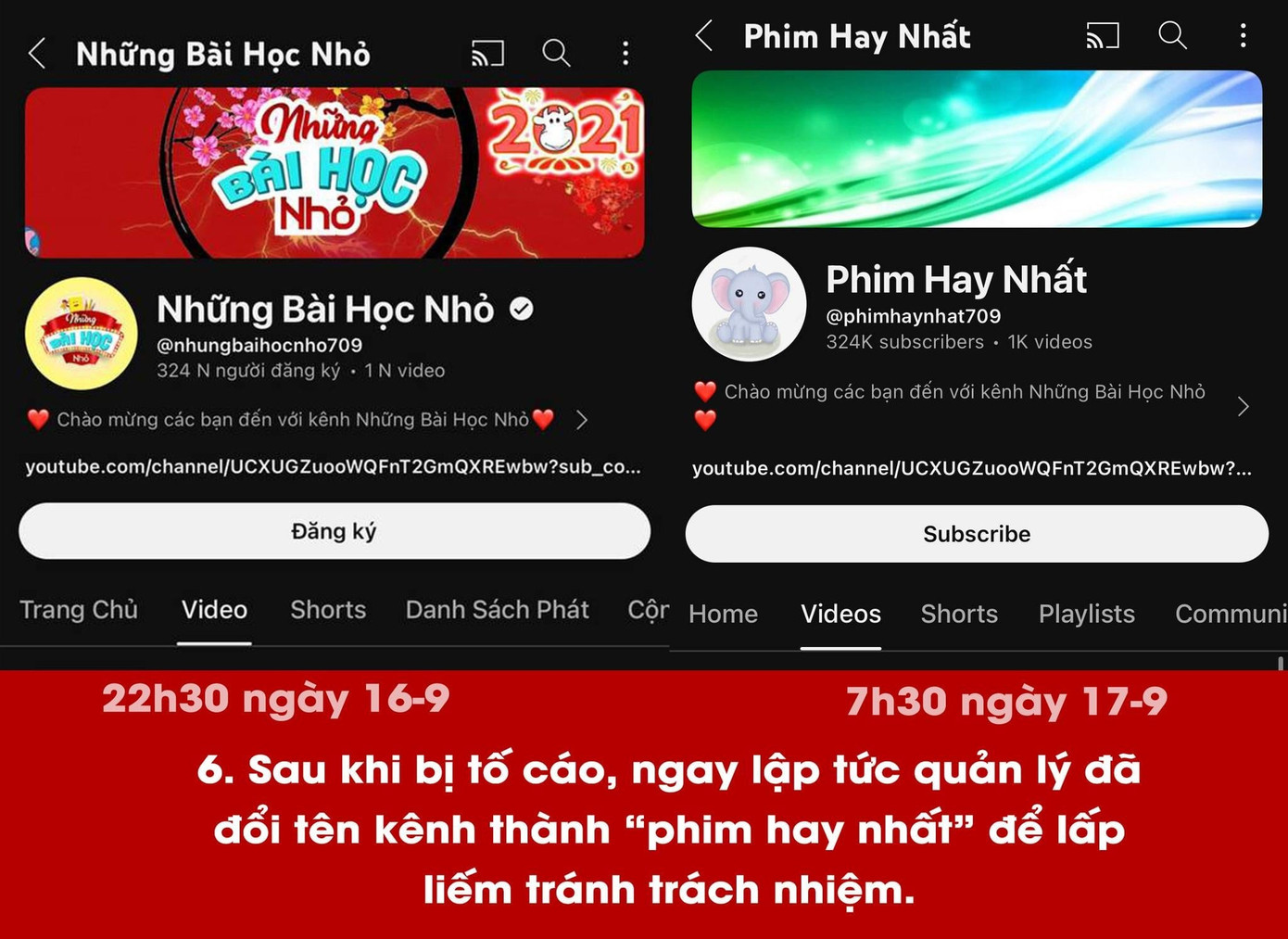 Bằng chứng kênh YouTube Những Bài Học Nhỏ câu view phản cảm về Làng Nủ, đồng thời lấp liếm xóa bằng chứng đã được ghi lại. Ảnh: Viên Hồng Quang. Bằng chứng kênh YouTube Những Bài Học Nhỏ câu view phản cảm về Làng Nủ, đồng thời lấp liếm xóa bằng chứng đã được ghi lại. Ảnh: Viên Hồng Quang.
