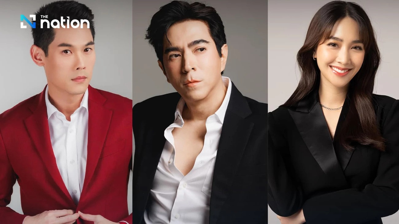 Từ trái sang: MC/ diễn viên Kan Kantathavorn, Yuranunt Pamornmontri, Min Pechaya.