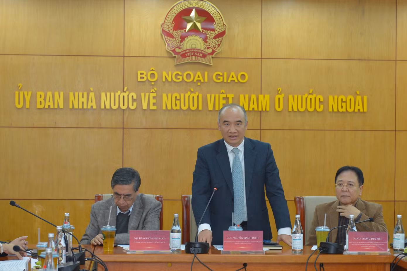 Ông Nguyễn Mạnh Đông - Phó Chủ nhiệm Uỷ ban Nhà nước về người Việt Nam - phát biểu tại sự kiện.