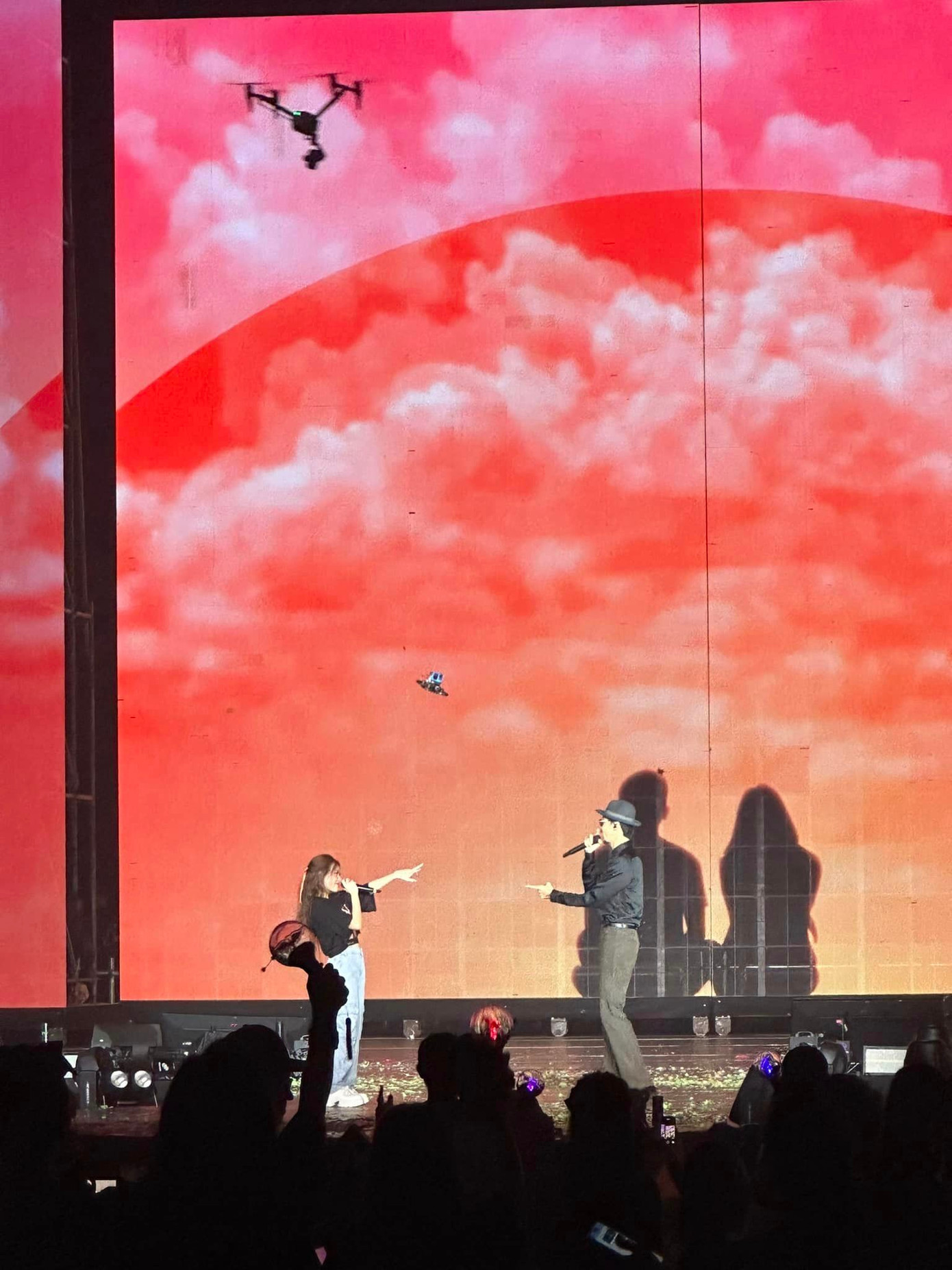 Nhiều người cho rằng có ẩn ý trong sân khấu của Hoàng Thùy Linh và Đen Vâu. Ảnh: FB.