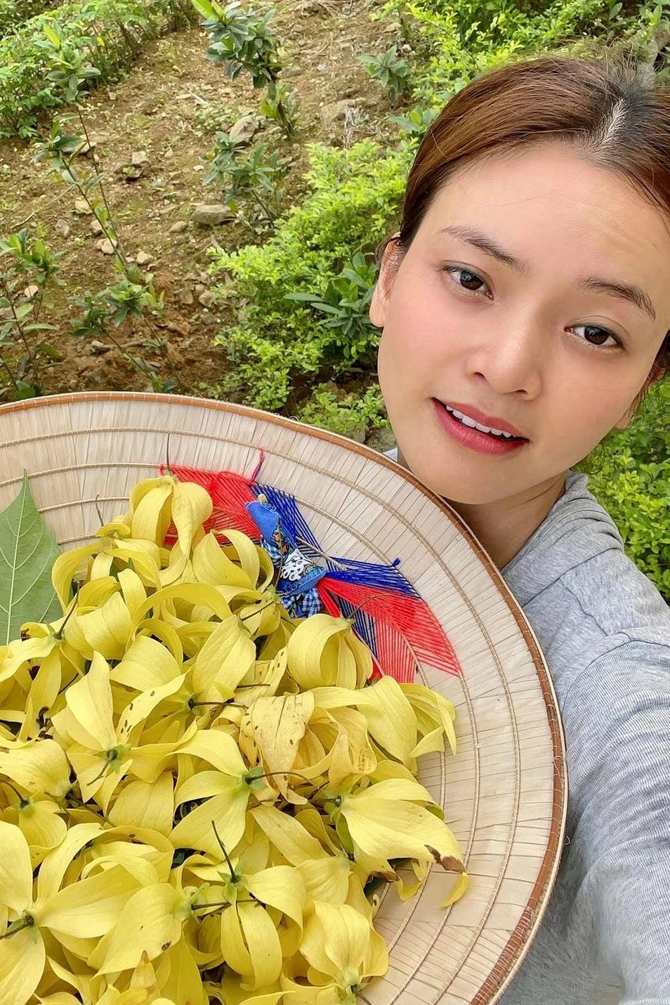 Vui thú điền viên, Phạm Phương Thảo thường xuyên chia sẻ khu vườn trồng nhiều hoa trái, đủ loại cây ăn quả như bưởi, đu đủ, mít…