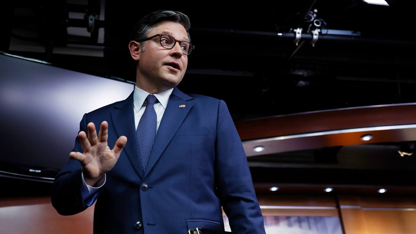 Chủ tịch Hạ viện Mỹ Mike Johnson. (Ảnh: Getty Images) Chủ tịch Hạ viện Mỹ Mike Johnson. (Ảnh: Getty Images)