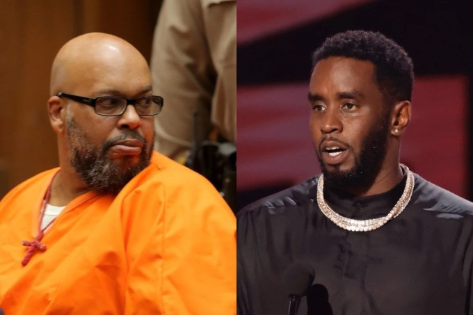 Suge Knight (trái) đưa ra lời cảnh báo đến Diddy. Suge Knight (trái) đưa ra lời cảnh báo đến Diddy.