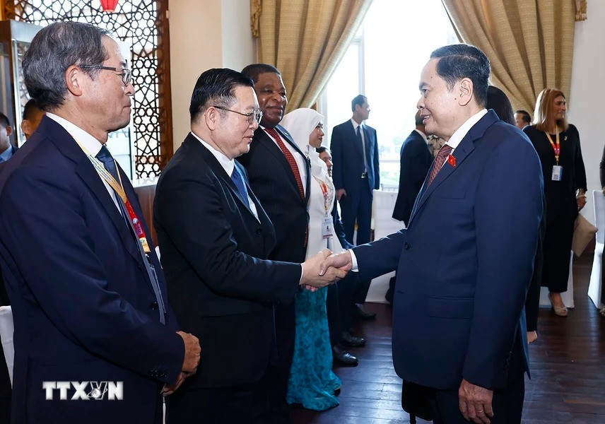 Chủ tịch Quốc hội Trần Thanh Mẫn với đại biểu dự Hội nghị. (Ảnh: Doãn Tấn/TTXVN).