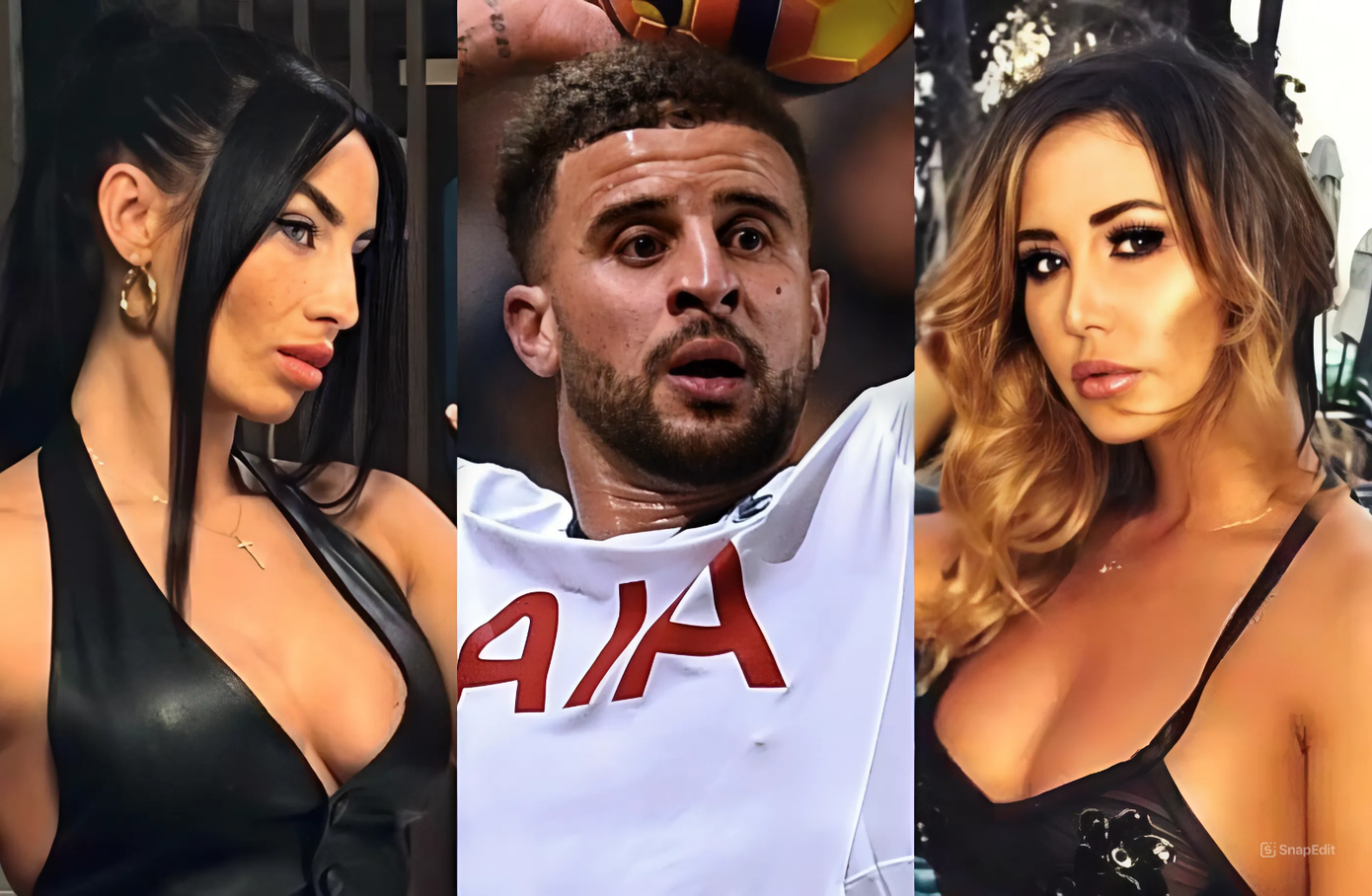 Từ trái sang: Annie Kilner, Kyle Walker và Lauryn Goodman. Từ trái sang: Annie Kilner, Kyle Walker và Lauryn Goodman.