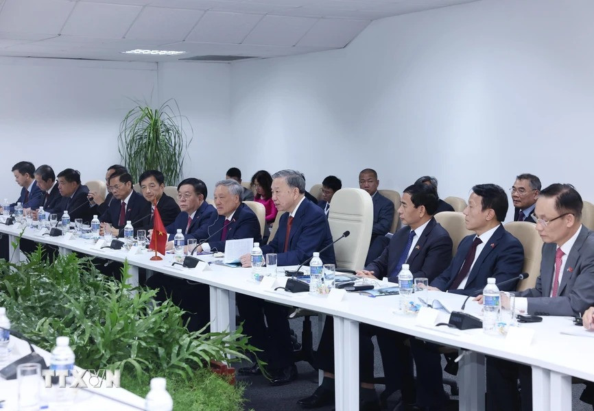 Tổng Bí thư, Chủ tịch nước Tô Lâm hội kiến Thủ tướng Cuba Manuel Marrero Cruz. (Ảnh: Lâm Khánh/TTXVN).