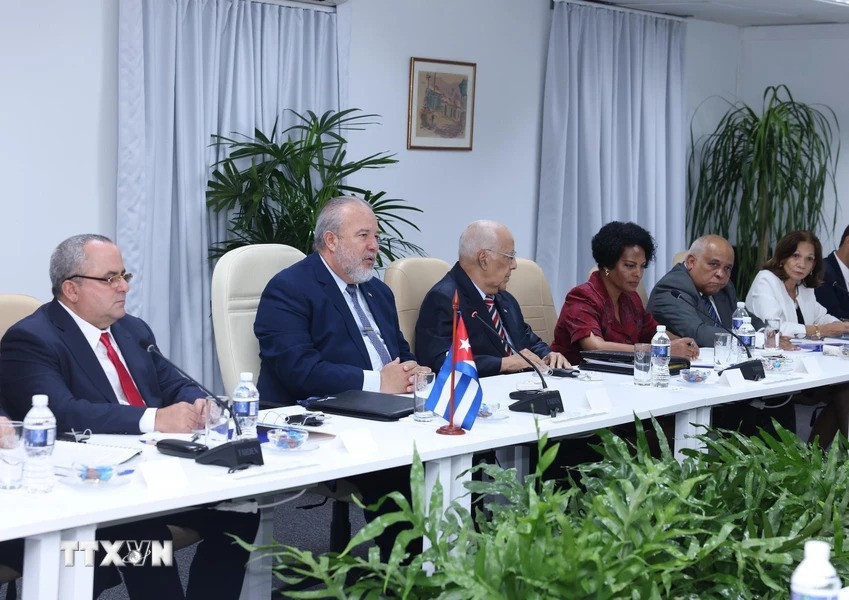 Thủ tướng Cuba Manuel Marrero Cruz phát biểu. (Ảnh: Lâm Khánh/TTXVN)