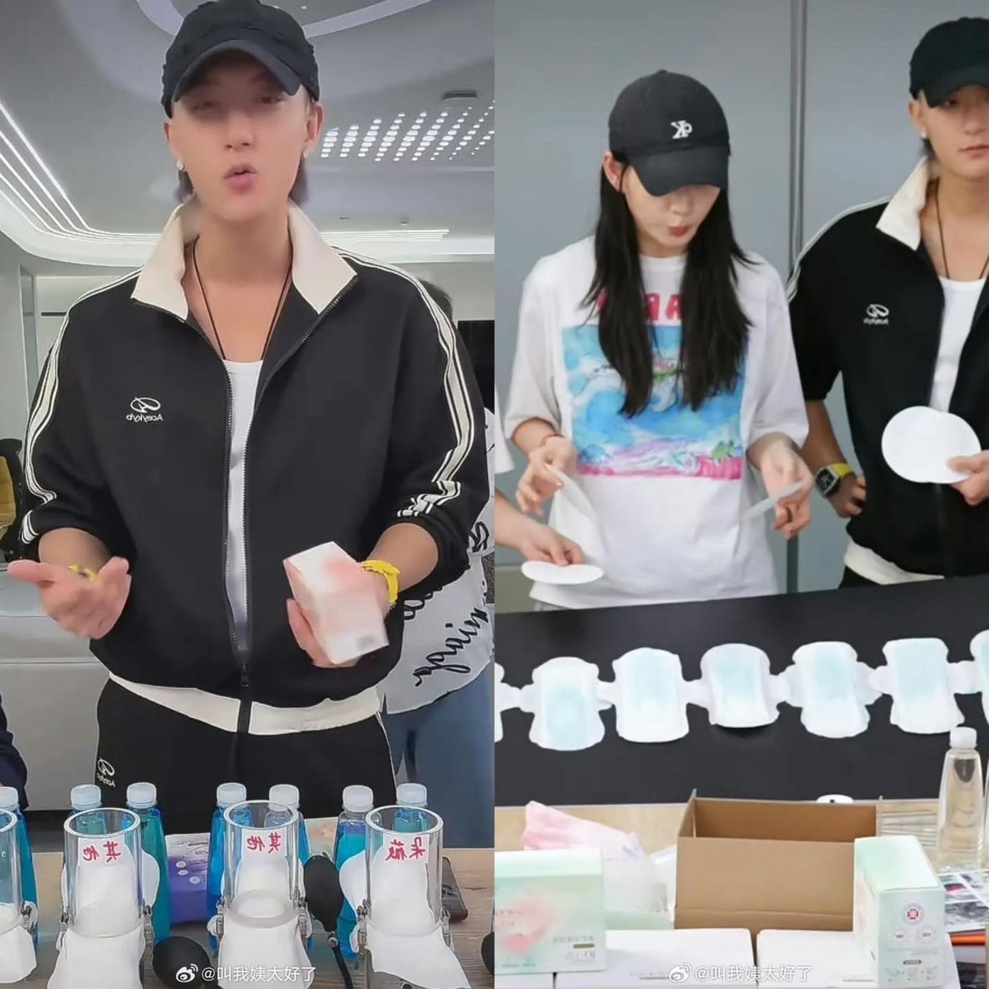 Hoàng Tử Thao livestream bán băng vệ sinh.