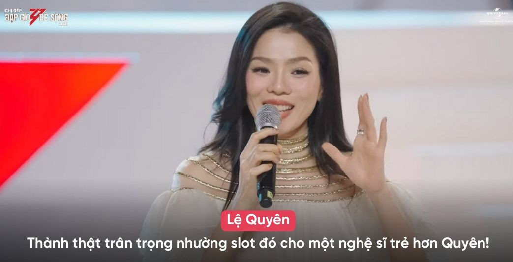 Biểu cảm của các chị đẹp khi Lệ Quyên muốn nhường suất ra mắt cho nghệ sĩ trẻ hơn.