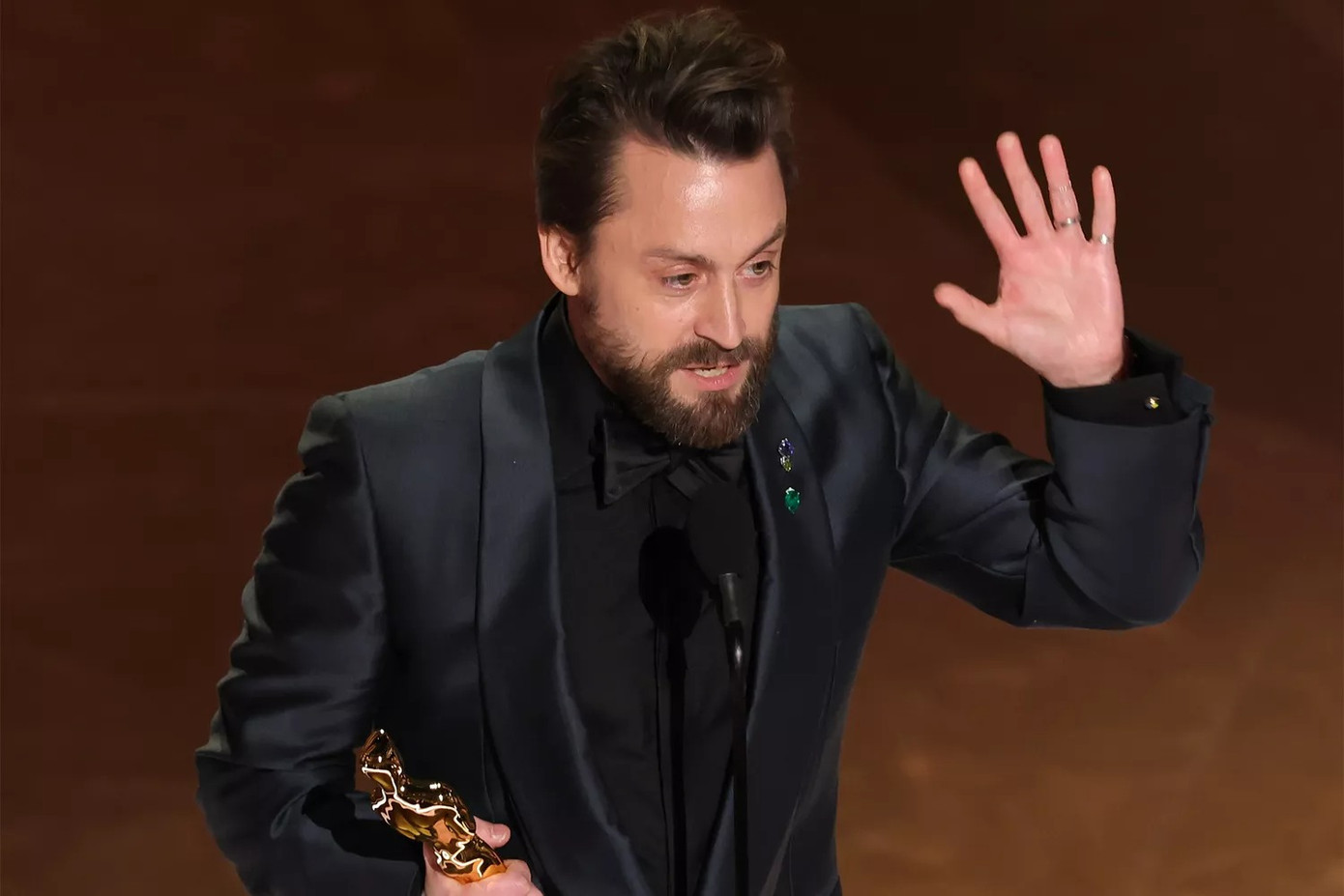 Kieran Culkin tiết lộ mong muốn có bốn con ngay trên sân khấu. Ảnh: Getty. Kieran Culkin tiết lộ mong muốn có bốn con ngay trên sân khấu. Ảnh: Getty.