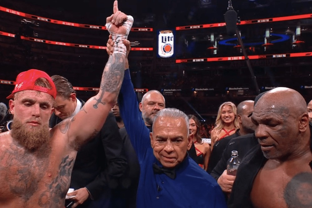 "Trận đấu gây tranh cãi nhất lịch sử quyền Anh", Jake Paul chiến thắng trước Mike Tyson. Ảnh: Getty. "Trận đấu gây tranh cãi nhất lịch sử quyền Anh", Jake Paul chiến thắng trước Mike Tyson. Ảnh: Getty.