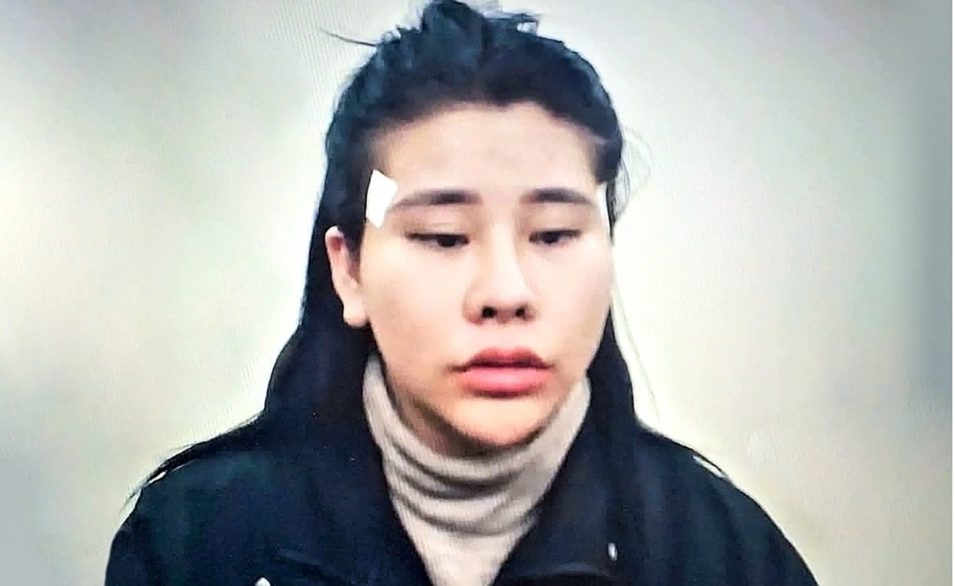 Trần Thị Hương Giang tại cơ quan công an. Trần Thị Hương Giang tại cơ quan công an.