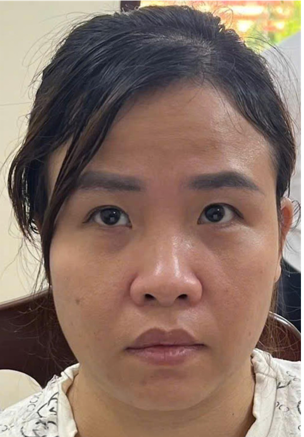 Đối tượng Phạm Thị Liên tại cơ quan công an.