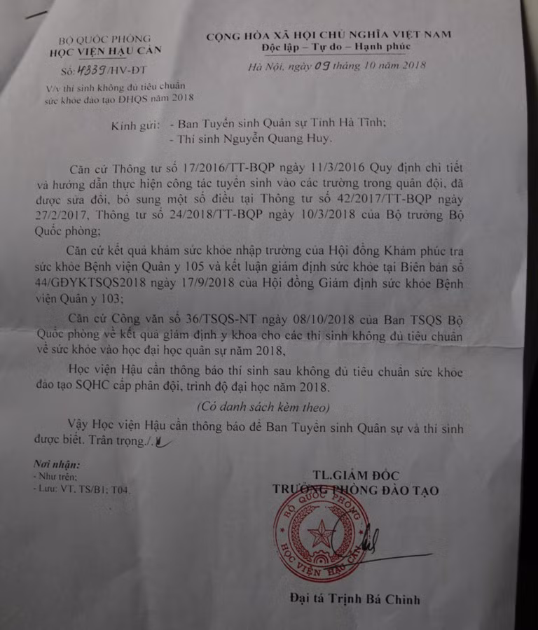 Ước mơ dang dở của nam sinh nghèo bị Học viện Hậu cần trả về ảnh 1