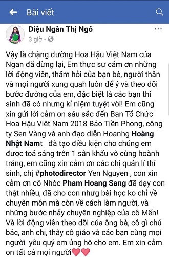 Lời tri ân xúc động của thí sinh Nghệ An với BTC Hoa hậu Việt Nam ảnh 2