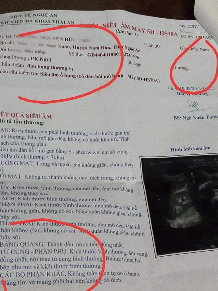 Nam bệnh nhân ngỡ ngàng khi phiếu siêu âm của mình có Tử cung ảnh 1