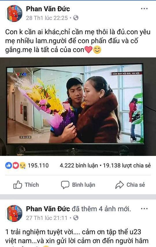 Cầu thủ U23 Việt Nam và những dòng chữ thiêng liêng tình mẫu tử ảnh 1